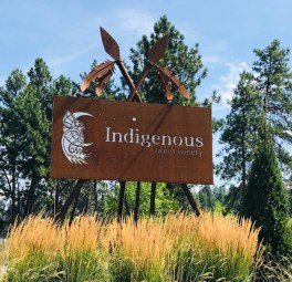 Indigenous world winery gate sign